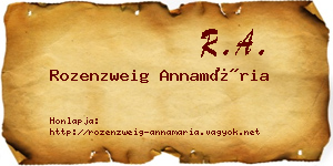 Rozenzweig Annamária névjegykártya